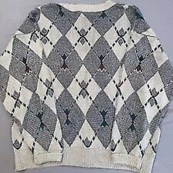 Vintage Jantzen Men’s Size Large Pullover Sweater Geometric Grandpa Made In USA - Picture 4 of 7